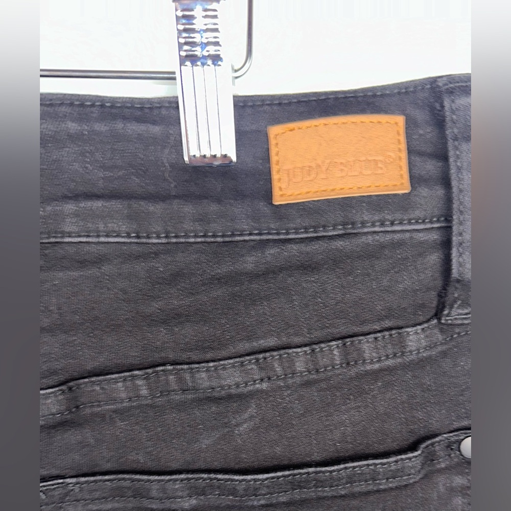 JUDY BLUE BLACK High RISE SLIM FIT 20W DENIM JEAN fryed Hem Style:JB88137 - Picture 4 of 9